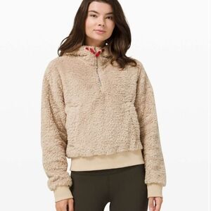 Lululemon Trench Oh So Sherpa Half Zip Hoodie Size 12